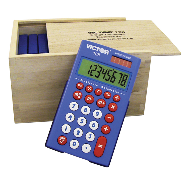 Victor Technology Teacher's Calculator Kit, 8 Digit Pocket Calculator, Set of 10 108TK